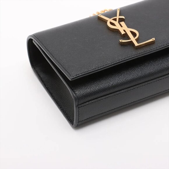 👜 Saint Laurent Paris Kate Leather Chain Shoulder Bag Black 354121 - Picture 4 of 11